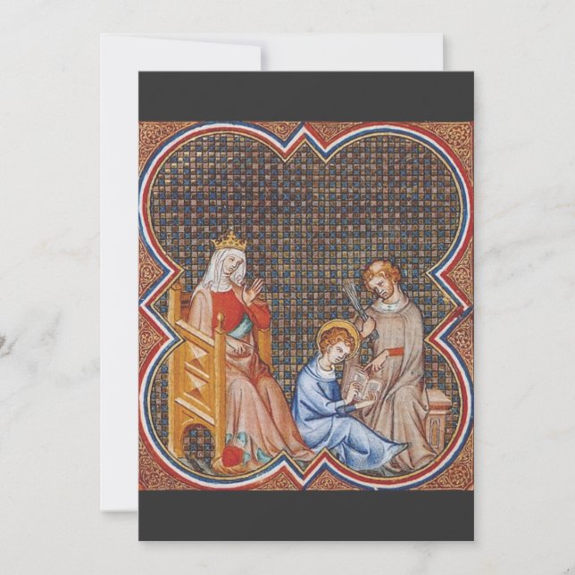 Invitación San Luis IX de Francia Patrono de Reyes Arte (Anverso)