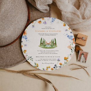Invitación San Miguel México Boda Floral Acuarela