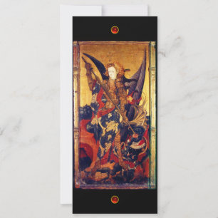 Invitación San Miguel Venciendo al Diablo, rubí rojo