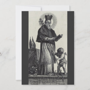 Invitación San Patricio Apóstol de Irlanda Arte Monocromo