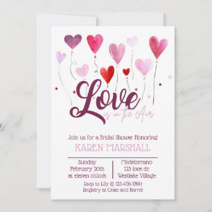 Invitación San Valentín, amor, ducha nupcial