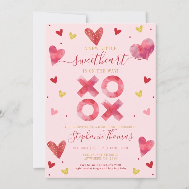 Invitación San Valentín Baby Shower (Anverso)