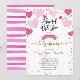 Invitación San Valentín con ducha de bebé con amor