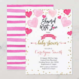 Invitación San Valentín con ducha de bebé con amor