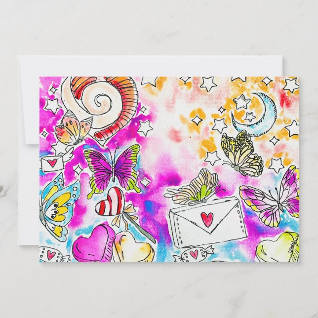 Invitación San Valentín de mariposa (Anverso)