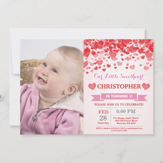 Invitación San Valentín es nuestro pequeño amor (Anverso)
