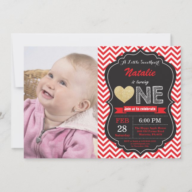 Invitación San Valentín es nuestro pequeño amor (Anverso)