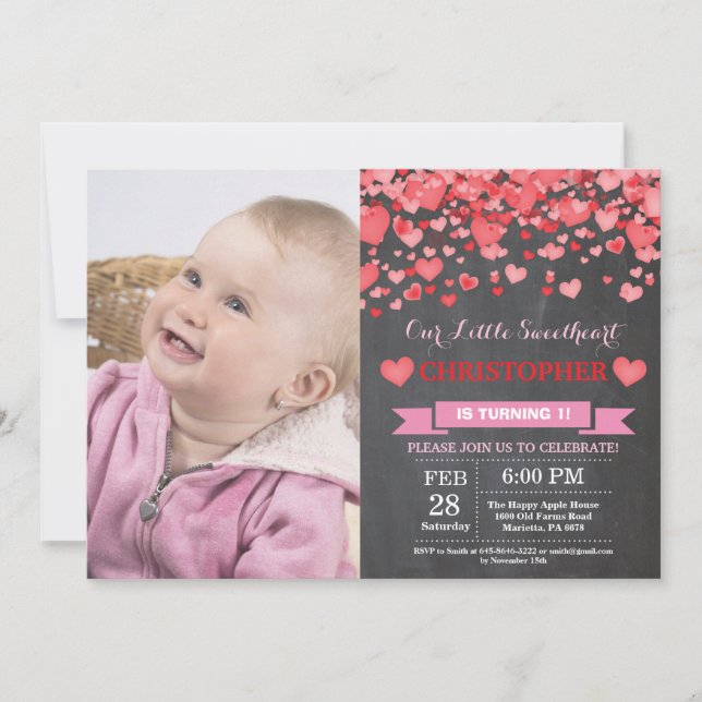 Invitación San Valentín es nuestro pequeño amor (Anverso)