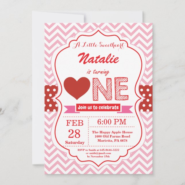 Invitación San Valentín nuestro pequeño amor (Anverso)