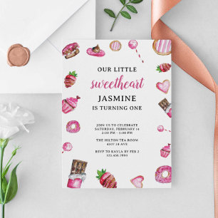 Invitación San Valentín postre dulce de cumpleaños
