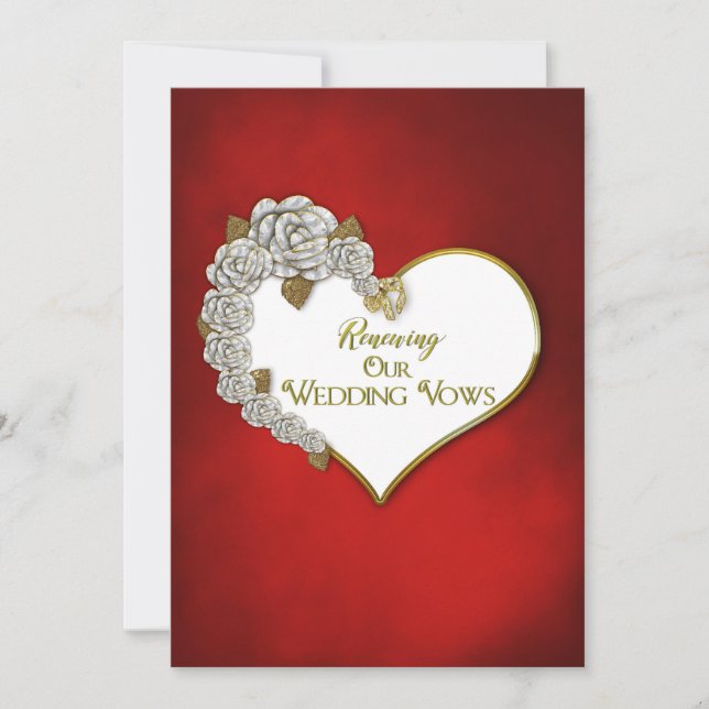 Invitación San Valentín/Rosas - Renovando el voto Boda invivi (Anverso)