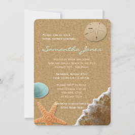 Invitación Sand and Shells Beach Bridal Shower