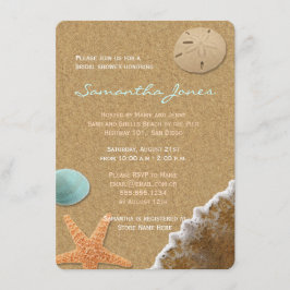 Invitación Sand and Shells Beach Bridal Shower