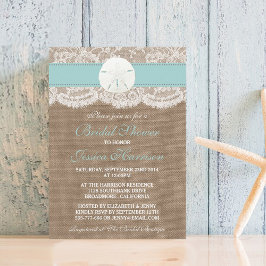 Invitación Sand Dollar Beach Bridal Shower - Turquesa