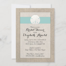 Invitación Sand Dollar Burlap Beach Weddal Shower