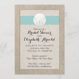 Invitación Sand Dollar Burlap Beach Weddal Shower