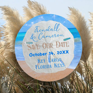 Invitación Sand Dollar Round Save the Date Cards