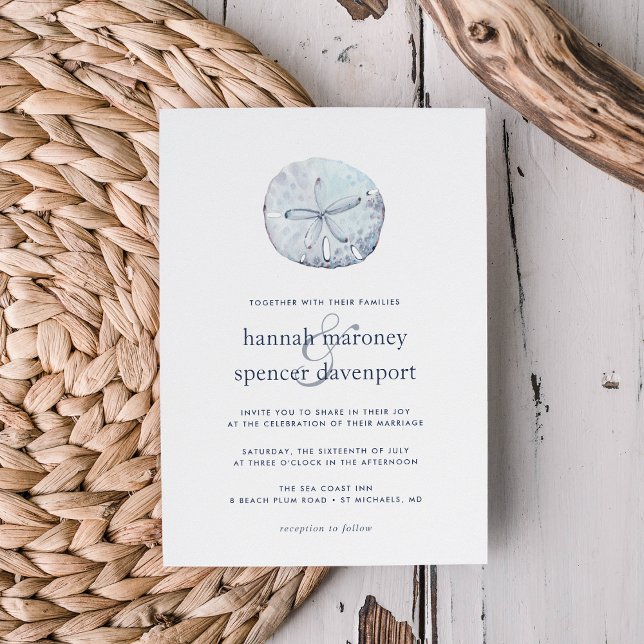 Invitación Sand Dollar Wedding Invitation (Subido por el creador)