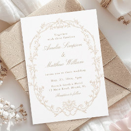 Invitación Sand Ornate Floral Frame Wedding