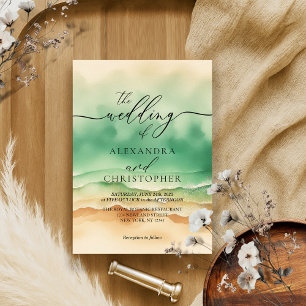 Invitación Sand Sea Ocean Beach Watercolour Summer Signature