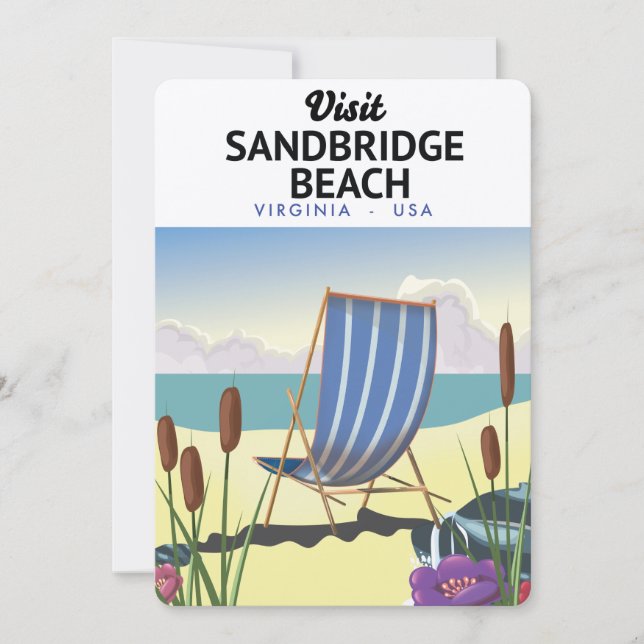 Invitación Sandbridge Beach Virginia EE. UU., (Anverso)
