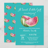 sandía Baby Shower Verde azulado Aqua Turquoise