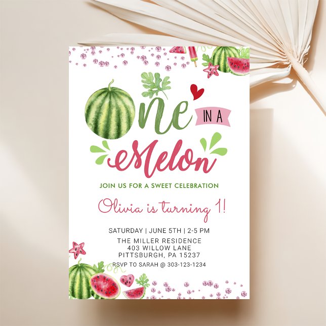 Invitación sandía De Verano Una En Un Cumpleaños De Melón (Subido por el creador)