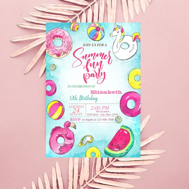 Invitación Sandía, Donas, Fiesta de Cumpleaños de Verano (Subido por el creador)