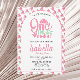 Invitación Sandía Una En Una Sandía Dulce Niña