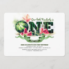 Invitación sandía uno en melón primer cumpleaños