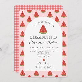 Invitación sandía uno en melón primer cumpleaños
