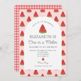 Invitación sandía uno en melón primer cumpleaños