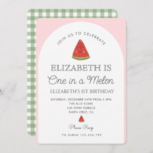 Invitación sandía uno en melón primer cumpleaños