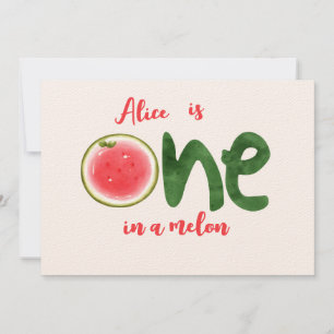 Invitación sandía uno en melón primer cumpleaños