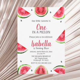 Invitación sandía Uno En Una Niñita Melón Dulce