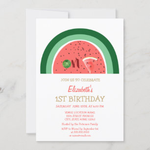 Invitación Sandías Adorables Primer Fiesta de cumpleaños
