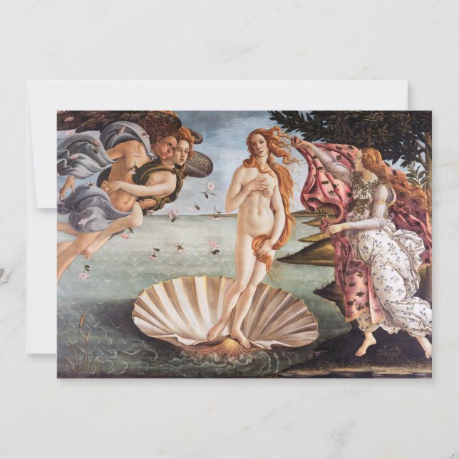 Invitación Sandro Botticelli - Nacimiento de Venus (Anverso)