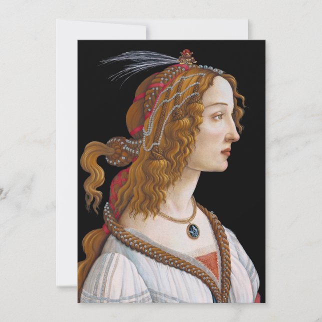 Invitación Sandro Botticelli - Retrato de Simonetta (Anverso)