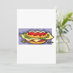 Invitación Sándwich con Lechuga Queso y Salsa
