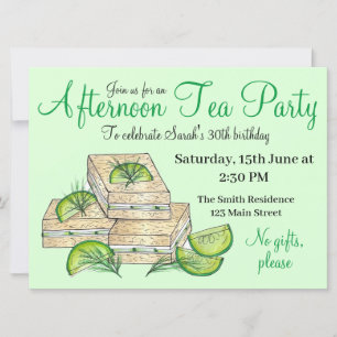 Invitación Sándwiches de pepino para una fiesta de té de la t