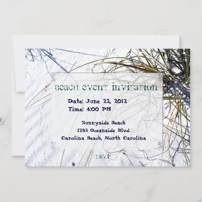 Invitación Sandy Beach 2 enmarcado (Anverso)