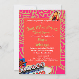 Invitación Sangeet Mehndi Henna Bridal Shower Bollywood