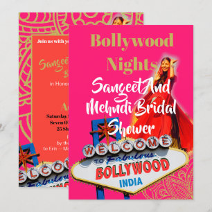 Invitación Sangeet Mehndi Henna Bridal Shower Bollywood