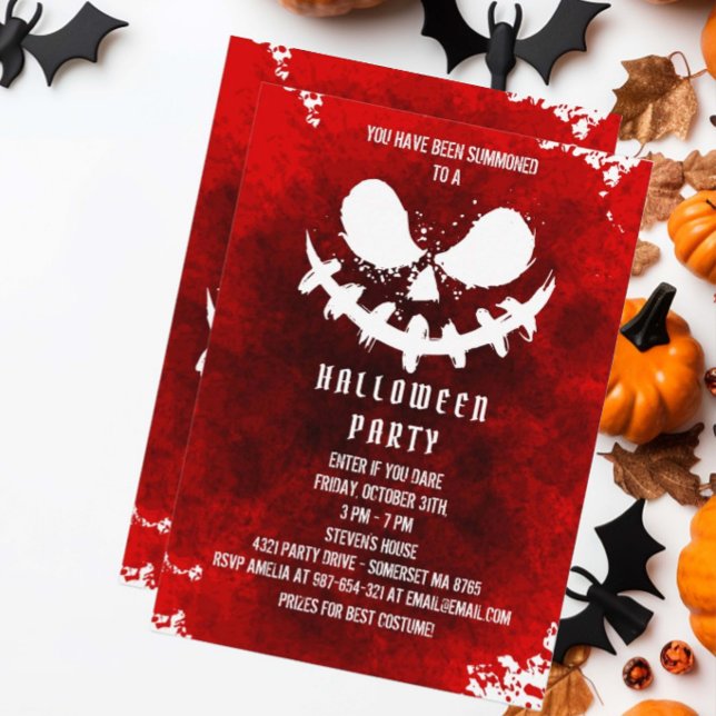 Invitación Sangre roja Caras atemorizantes de Fiesta de calab (Subido por el creador)