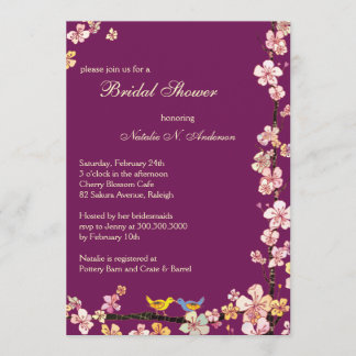 Invitación Sangria Amor Aves Floral Ducha Bridal
