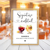 Sangria Signature Cocktail Heart Script Rótulo