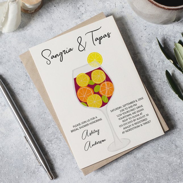 Invitación Sangria & Tapas Cocktail Bridal Shower (Subido por el creador)