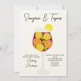 Invitación Sangria & Tapas Cocktail Cumpleaños Español