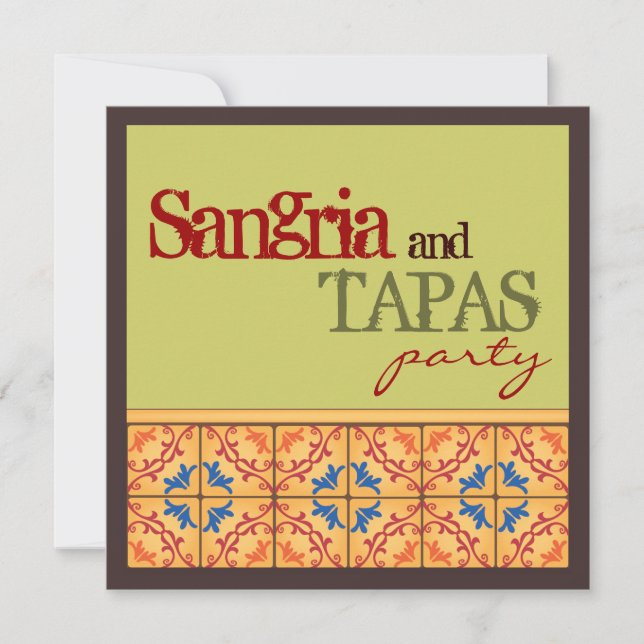 Invitación ¡Sangria y Fiesta de tapas! Feliz Fiesta Invitació (Anverso)