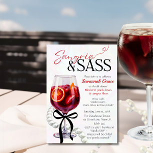 Invitación Sangria y Sass Desayuno Nupcial Perlas y lazo